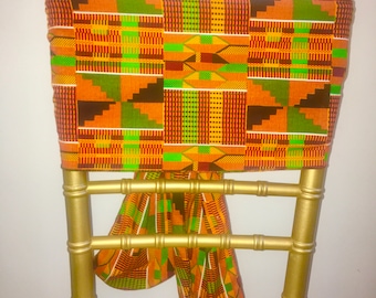 Kente Cloth Chair Sash African Wax Print Coming to America 2...Choose a Print