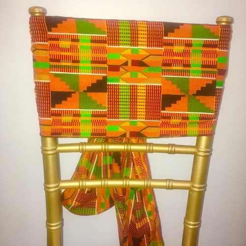 Kente Cloth Chair Sash African Wax Print Coming to America Etsy