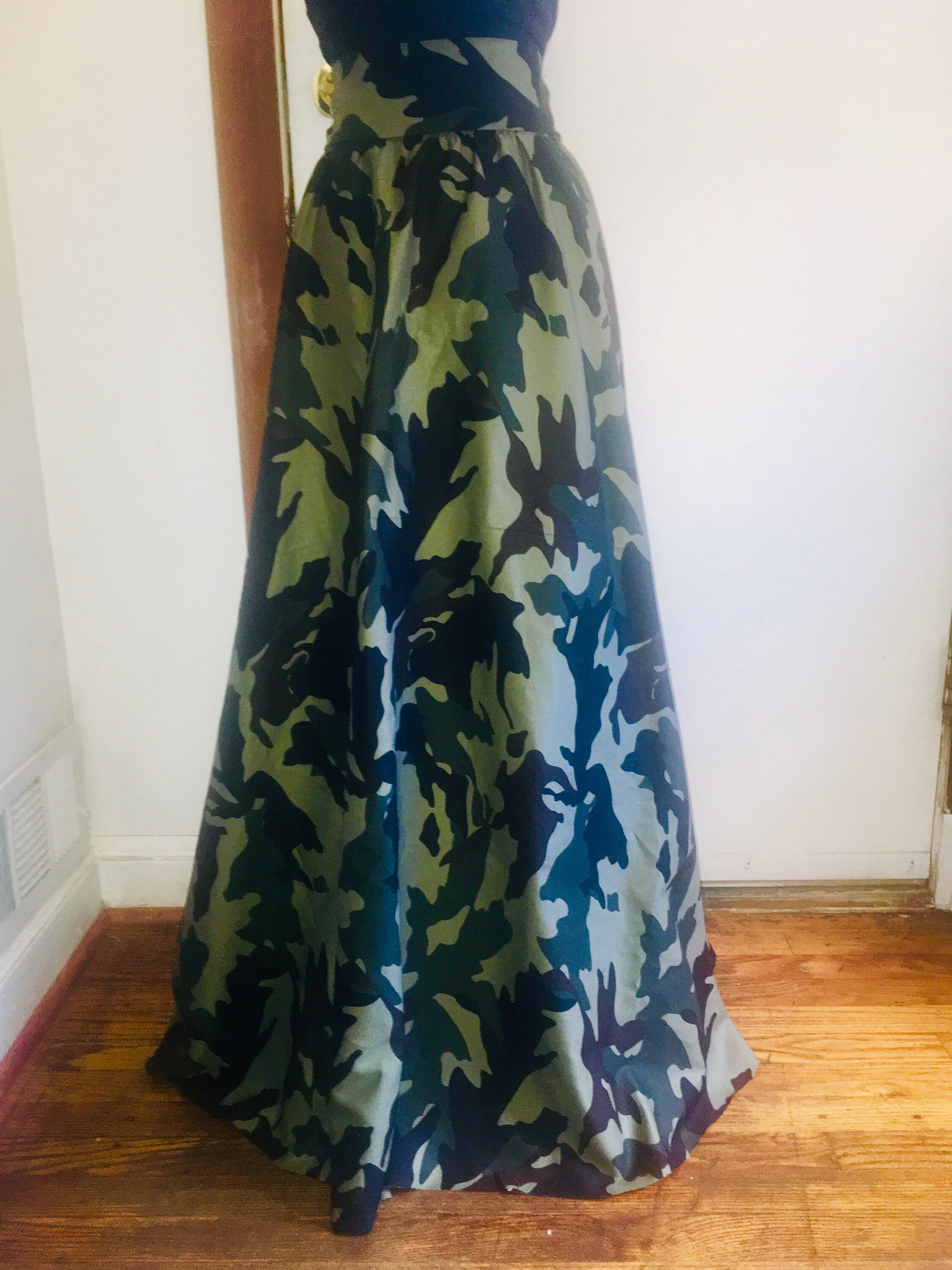 Camo Maxi Skirt with pockets camouflage maxi skirt | Etsy