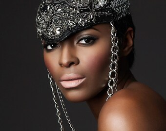 Beaded Headpiece with Chain Detailing