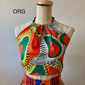 African Ankara Halter Top open back.. Choose a print or solid ORG