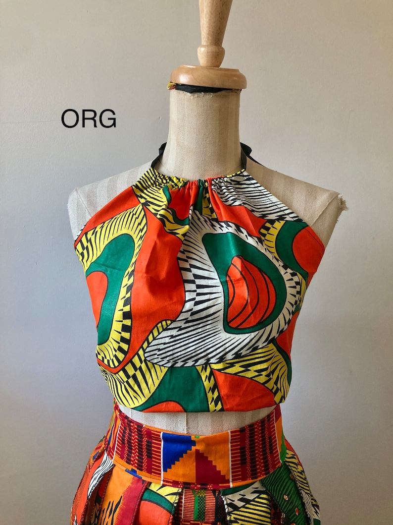 African Ankara Halter Top open back.. Choose a print or solid ORG