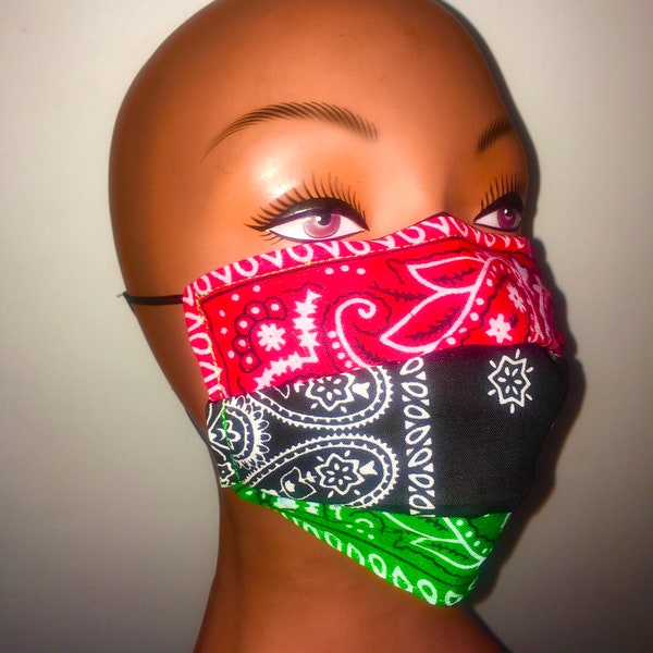 Bandana Face Mask With Ear Loops Etsy