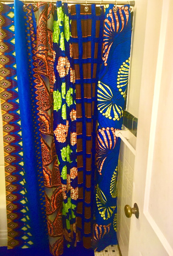 African Print Shower Curtain Ankara Shower Curtain African Etsy