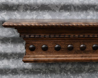 Stained Dentil Crown Molding and Domes Fireplace Mantel Shelf
