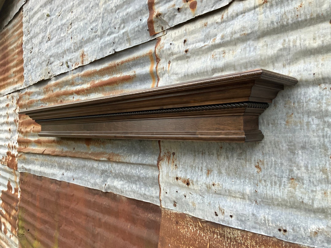 Stained Rope Crown Molding Mantel - Floating Wall Shelf - Etsy