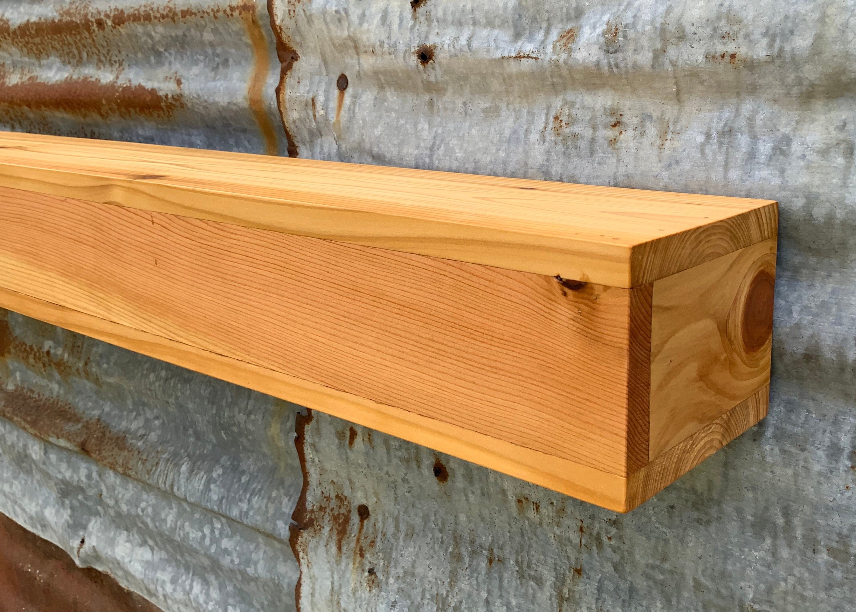 Knotty Pine Ledge Wooden Wall Shelf Wood Mantel - Etsy