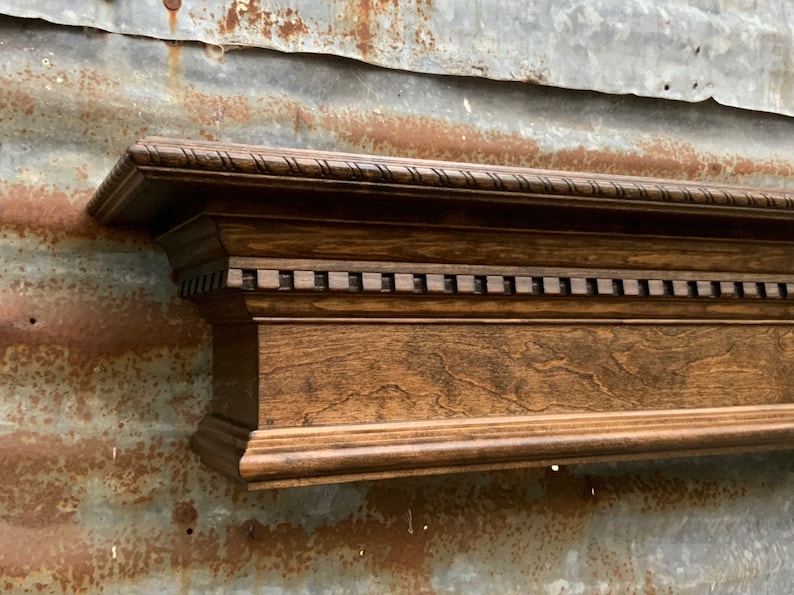 Espresso Dentil Crown Molding Mantel Shelf Etsy
