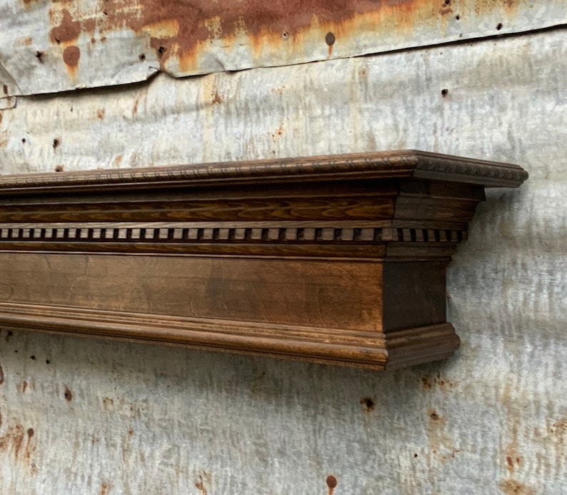 Espresso Dentil Crown Molding Mantel Shelf Etsy