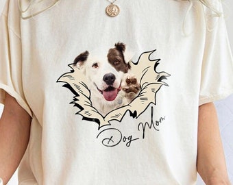 Personalisiertes Hundefoto Shirt, Haustier Bild Shirt, Hunde Mama Shirt, Hundeliebhaber Geschenk, Muttertagsgeschenk