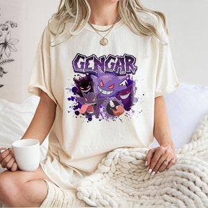 Comfort Colors® Gengar Inspired t-Shir, Funny PKM Gengar Shirt, Cartoon Anime Shirt, Birthday Gifts, Gifts For Fans, Gift For Him