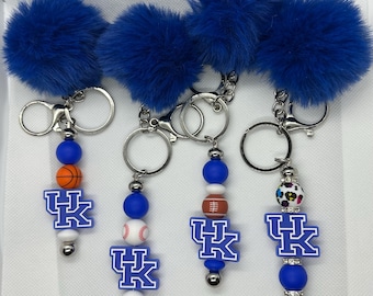 beaded keychain-bag tag-kentucky-unisex-gift-basketball-football-baseball