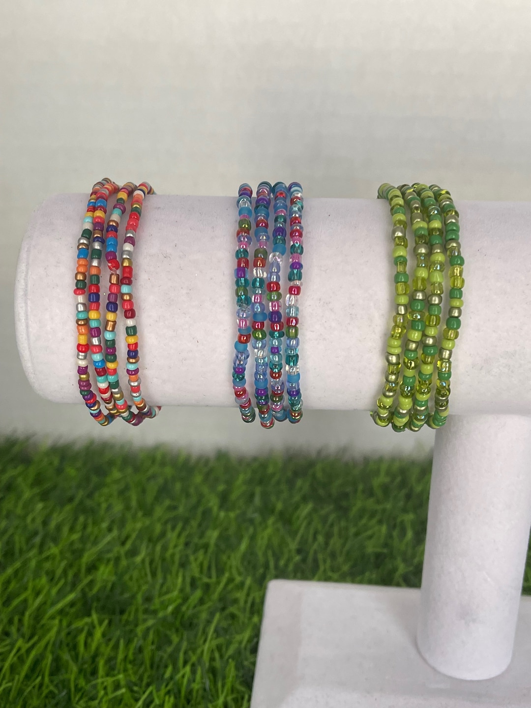Beaded Stretch Bracelet Set Stackable Bracelets Seed Bead Stretch Bracelets Gift for Women Men ...