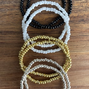 Set of 4 beaded stretch bracelets-stacking bracelets-womens bracelets-unisex bracelets-stackable bracelets-gift
