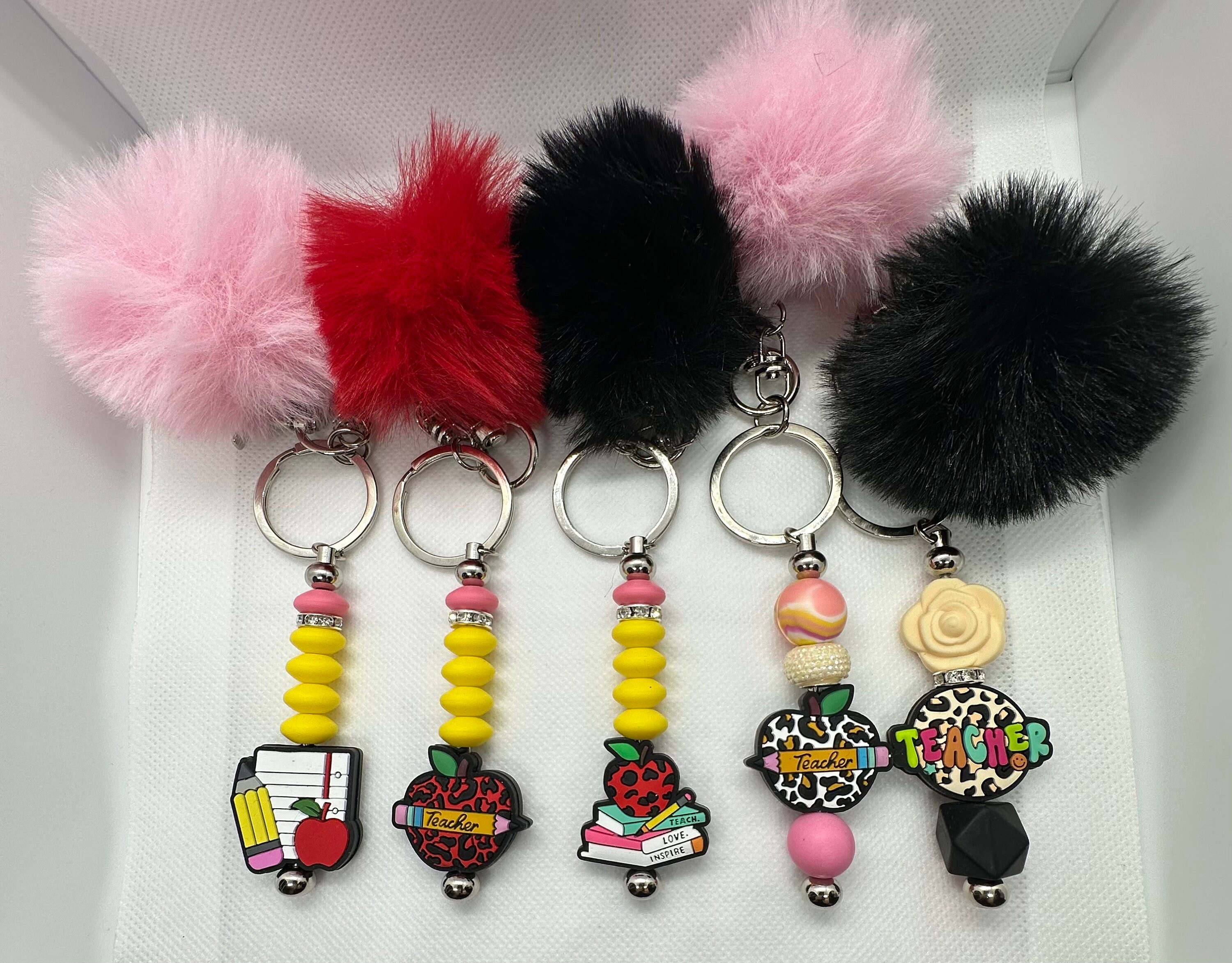teacher beaded keychain-bag tag-keychain-gift-teacher appreciation