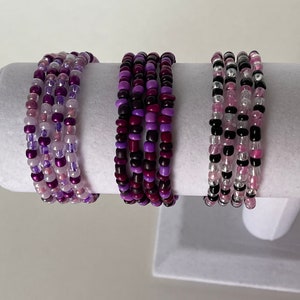 Beaded Stretch Bracelet Set: Glass Seed Bead Stacking Bracelets