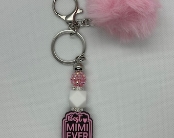 beaded keychain-Mimi keychain-grandma keychain-gift