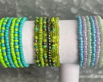 Set of 6 beaded stretch bracelets-stacking bracelets-womens bracelets-unisex bracelets-gift-beaded bracelets