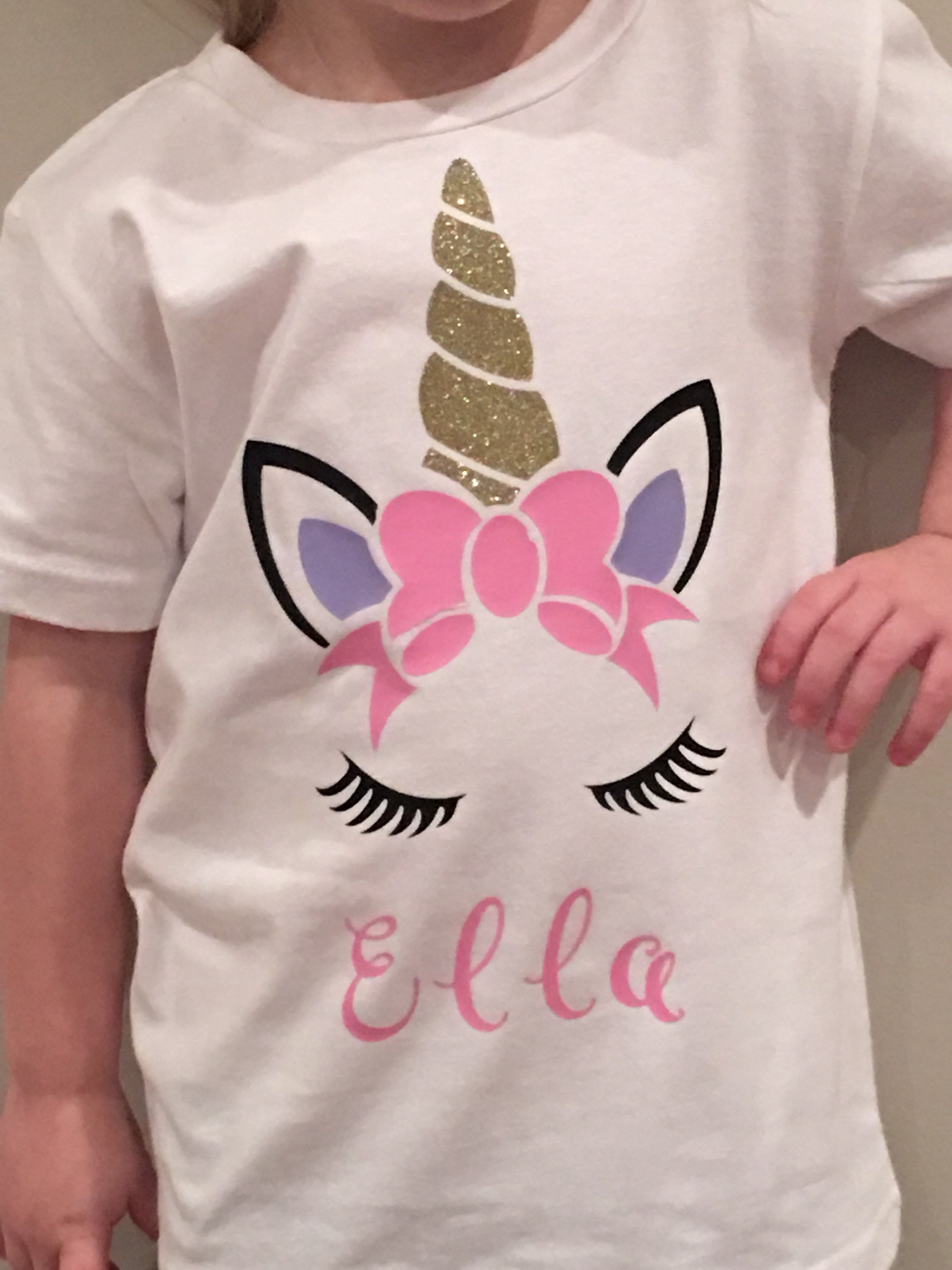 Girls personalized unicorn tshirttoddler shirtgirls Etsy