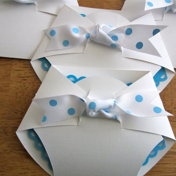 Handmade Baby Shower Invitation - Diaper Shape