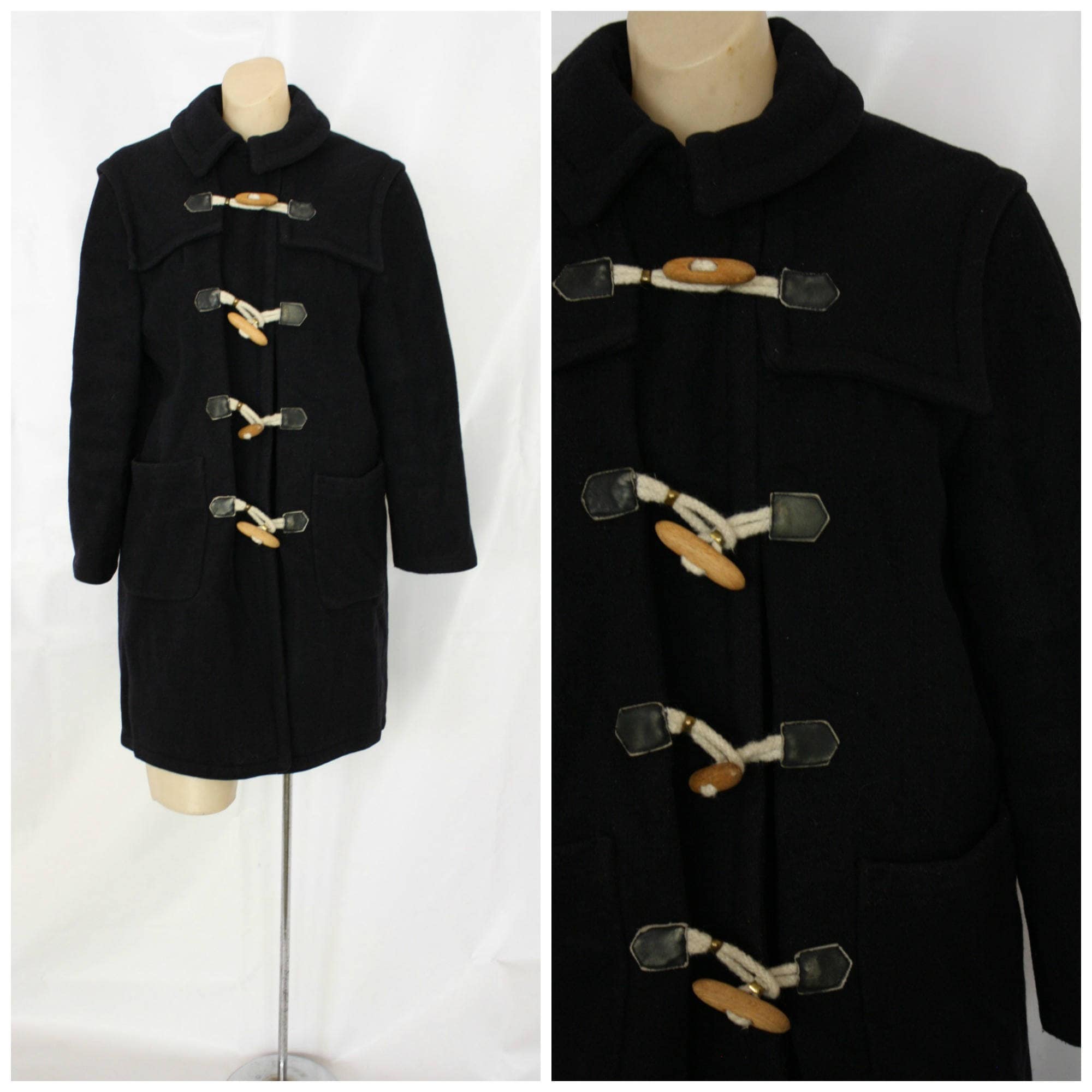 navy wool coat womens