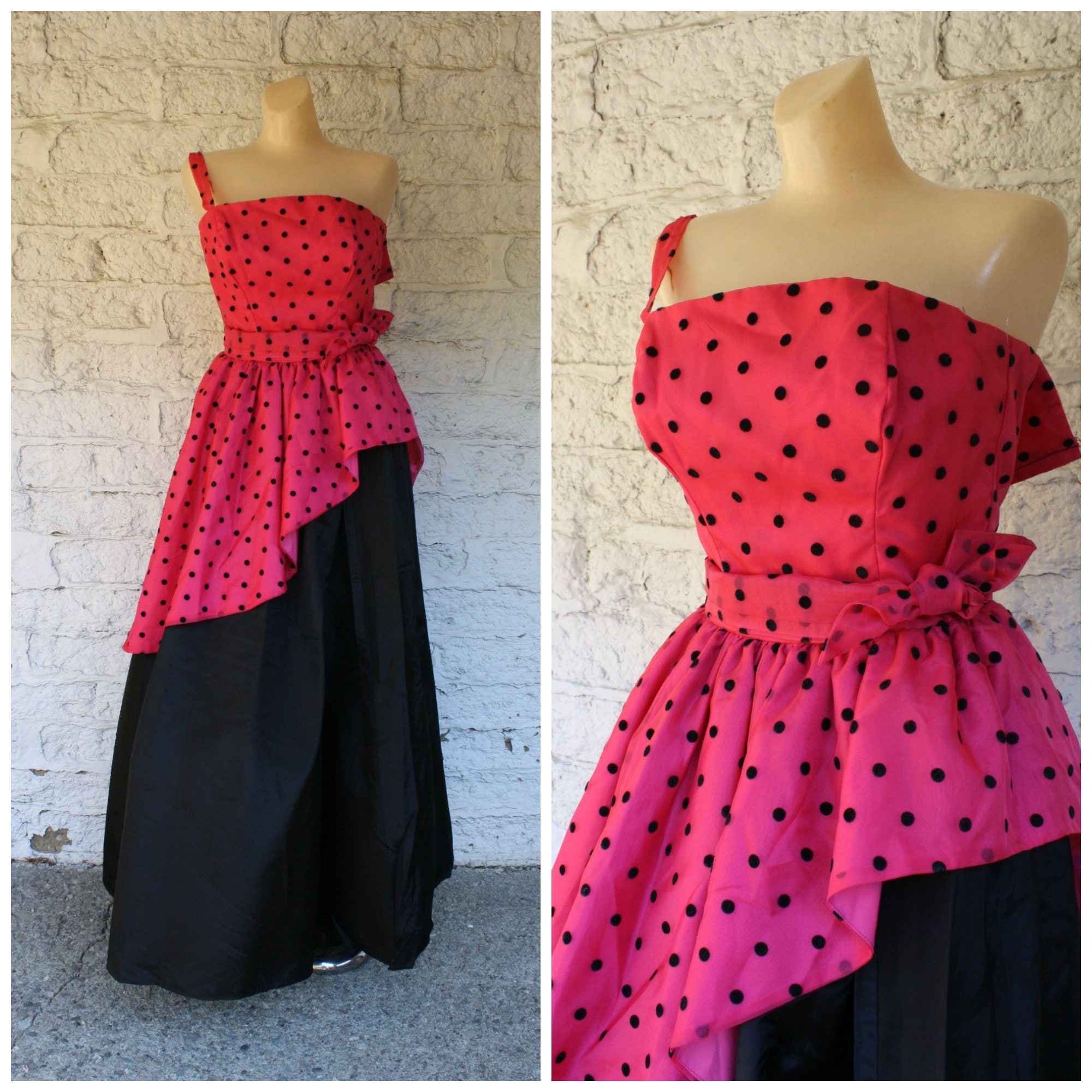 Pink Polka Dot Prom Dress
