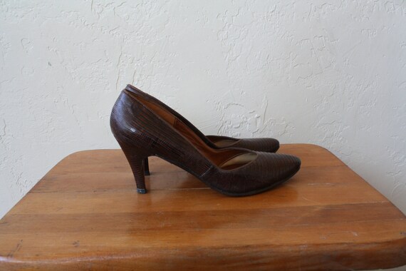 Heels Lizard Vintage Classic High Heels Pumps 60s 60s Brown Heels Lizard Vintage Classic High Heels Pumps 60s 60s Brown