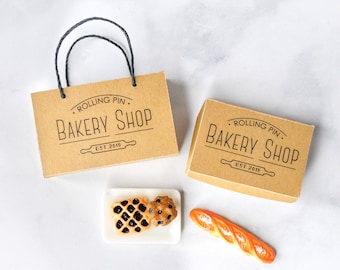 Miniature Elf/Doll Size Bakery Shopping Bag,Pastry Box. 1:6 scale Dollhouse baked goods Props (Select Options). Doll&Furniture not included.