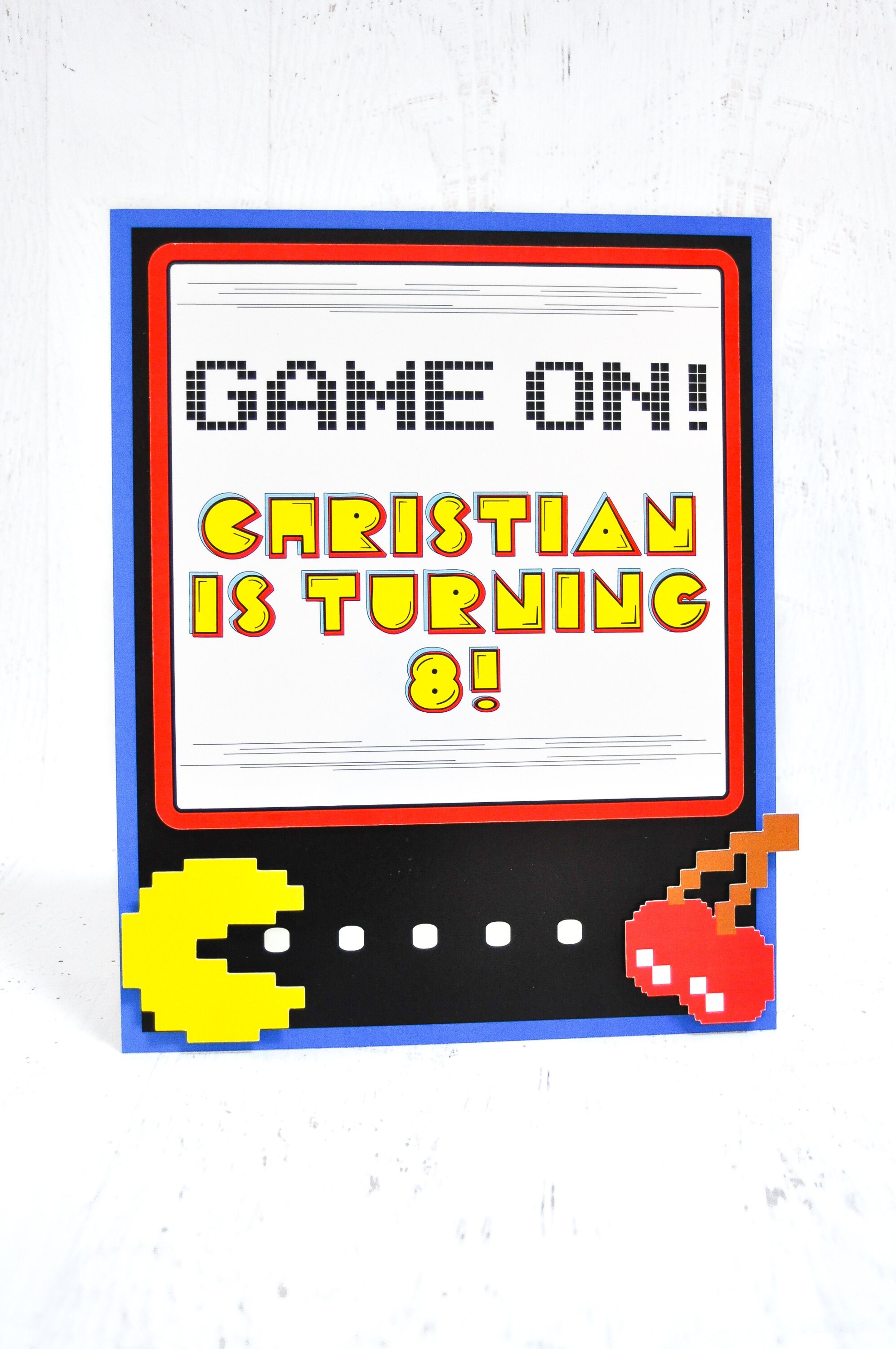 Pac Man Table Sign Party Signage Pac Man Theme 80s Etsy