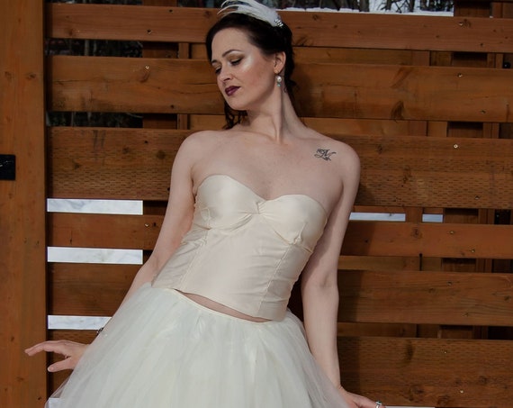 Anna Tulle Skirt Tea Length  / Wedding Skirt / Wedding Dress Separate / for Two Piece Wedding Dress / Floor Length / Tea Length