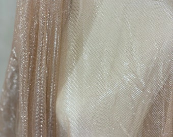 Metallic Tulle—Rose Gold Knit Fabric by the yard