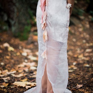 Seraphine Gown, Sheer Silk Wedding Dress with Flowers and Lace image 5