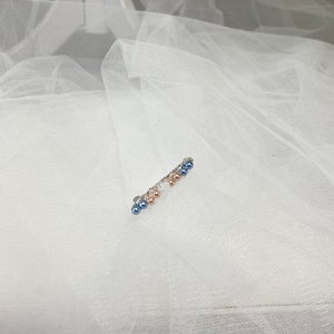 Pride Pin, Trans Flag Pin with Swarovski Crystals and Pearls