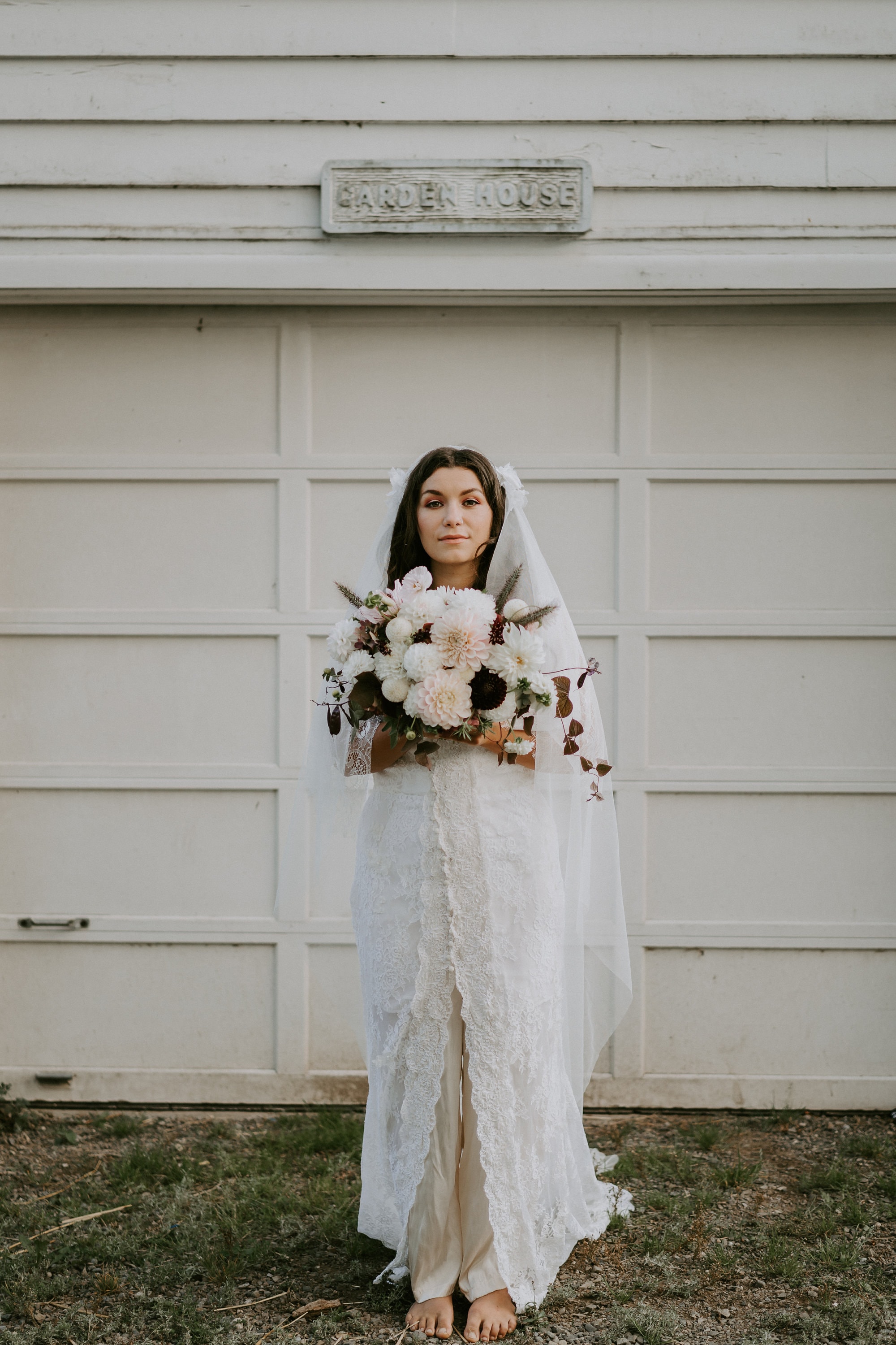 Simone Lace Wedding Dress | Boho 70s Flutter Sleeve Wedding Dress ...