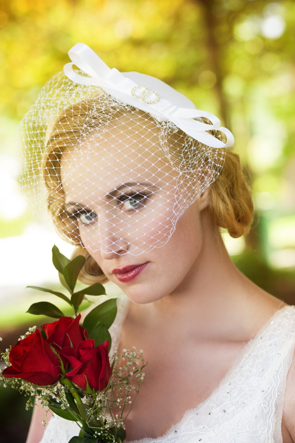 Organza Bridal Cocktail Hatbirdcage veil bridal hat 1950s Etsy