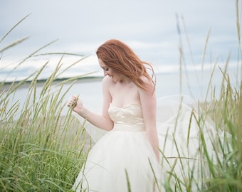 Amelie Satin Corset Top / for Wedding Dress / Satin Bridal Separate for Two Piece Wedding Dress/ Crop top or full