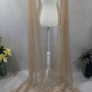 Sparkling Gold Silver Wedding Wings Veil / Soft Gold Foil Tulle Bridal Wings / Shoulder Veil image 5