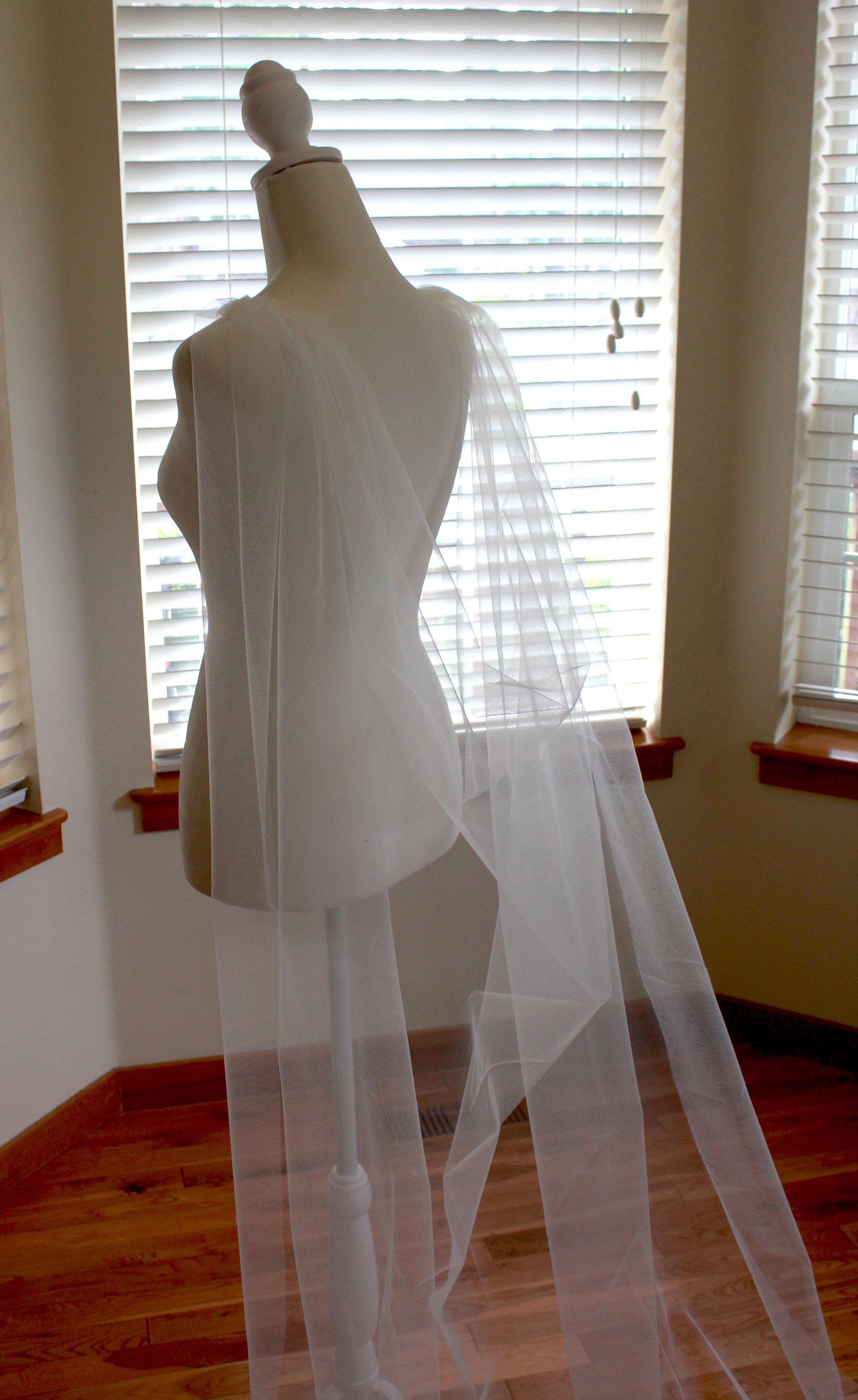 tulle cape veil