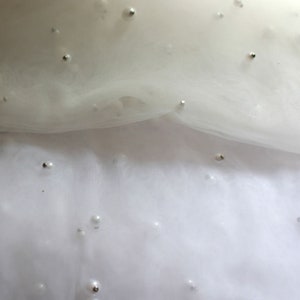 Pearl Wedding Veil / Soft English tulle Veil with scattered pearls / Melanie Veil / Fingertip Length, Shoulder, Cathedral, Chapel image 9