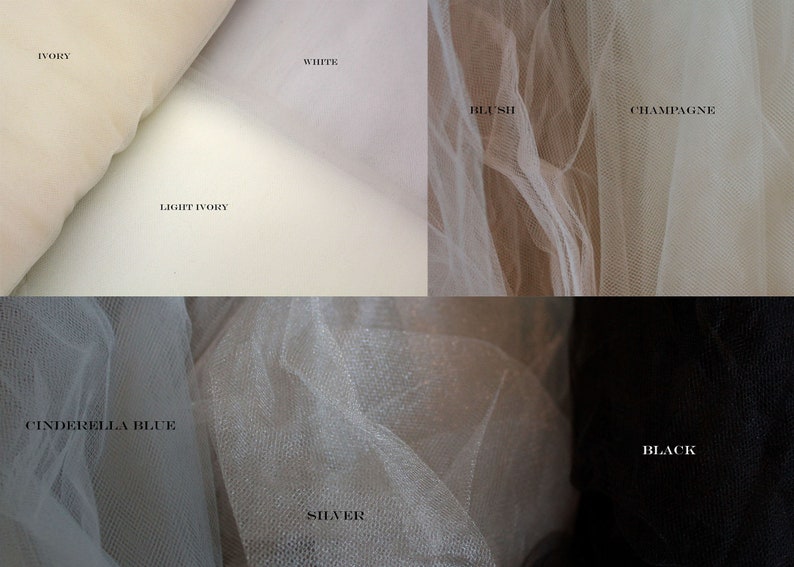 Simple Wedding Veil / Tulle Drop Veil / Cathedral Length / Ivory / Blush / Cut Edge image 10