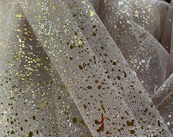 Gold/Silver Foil Tulle Sample for Goddess Tulle Cape Wedding Veil (sample swatch only)