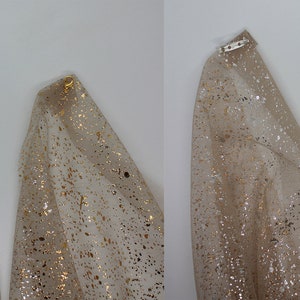 Sparkling Gold Silver Wedding Wings Veil / Soft Gold Foil Tulle Bridal Wings / Shoulder Veil image 9