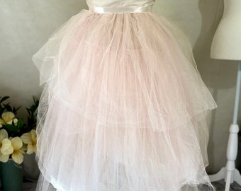 Sample Sale! / Blush Pink Prom Dress / Tulle Skirt and Silk Wedding or Special Occasion Gown