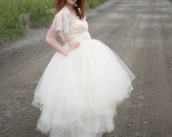 Anna Tulle Skirt / Wedding Skirt / Wedding Dress Separate / for Two Piece Wedding Dress / Floor Length / Tea Length