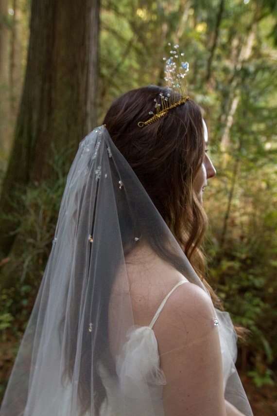 Aurora Borealis Tulle Veil