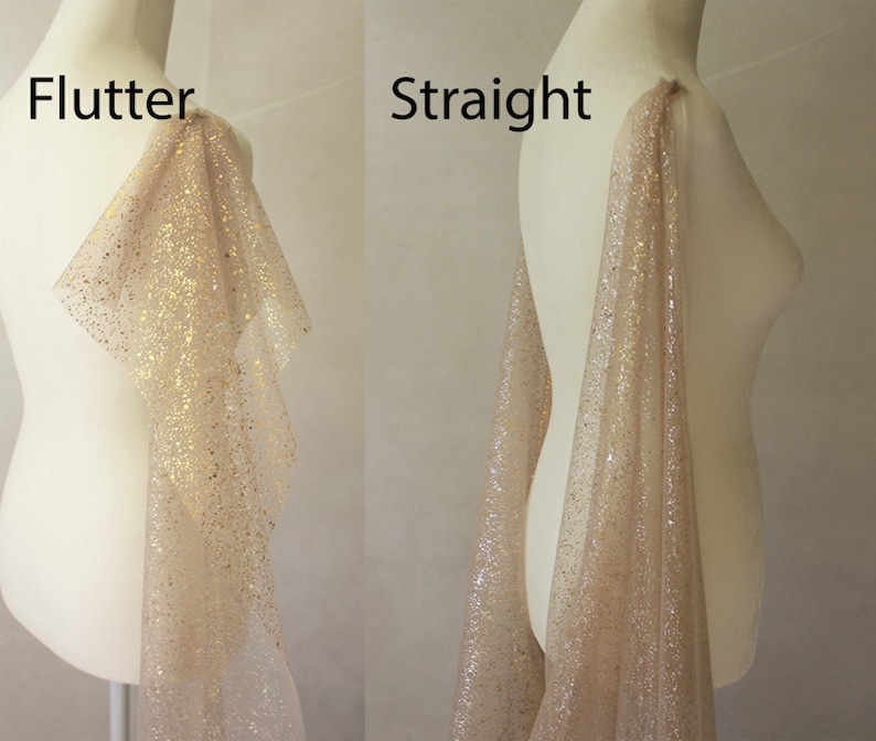 Sparkling Gold Silver Wedding Wings Veil / Soft Gold Foil Tulle Bridal Wings / Shoulder Veil image 2