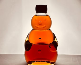 12 oz Glass Snowman filled with Vermont Maple Syrup