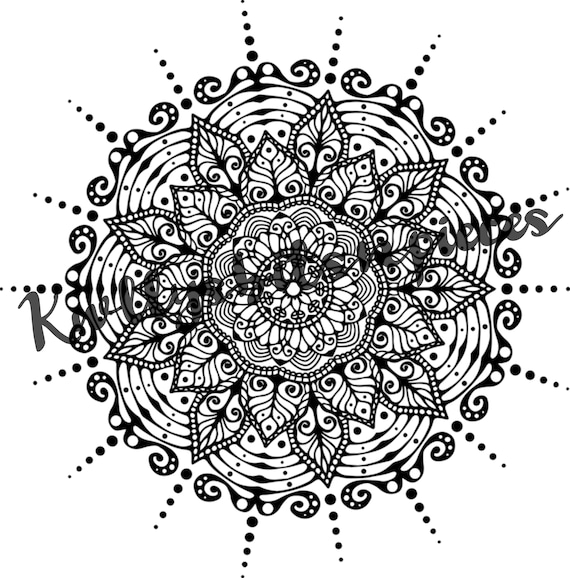 Download Large Detailed Mandala Svg With Leaves Etsy