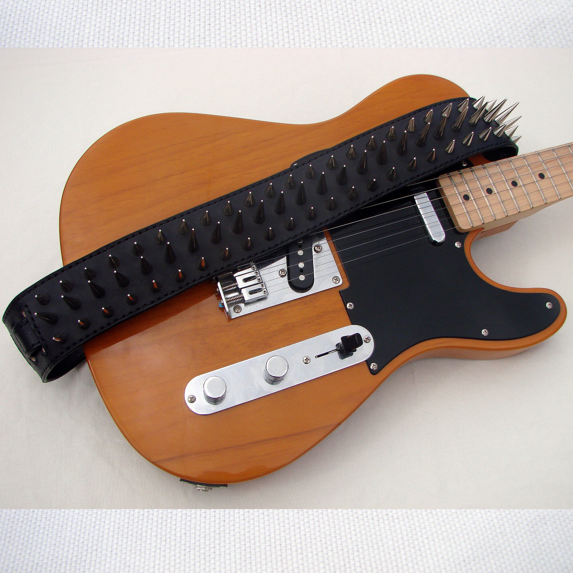 Stones Music Leather LinkStrap ギター ストラップ Black Leather