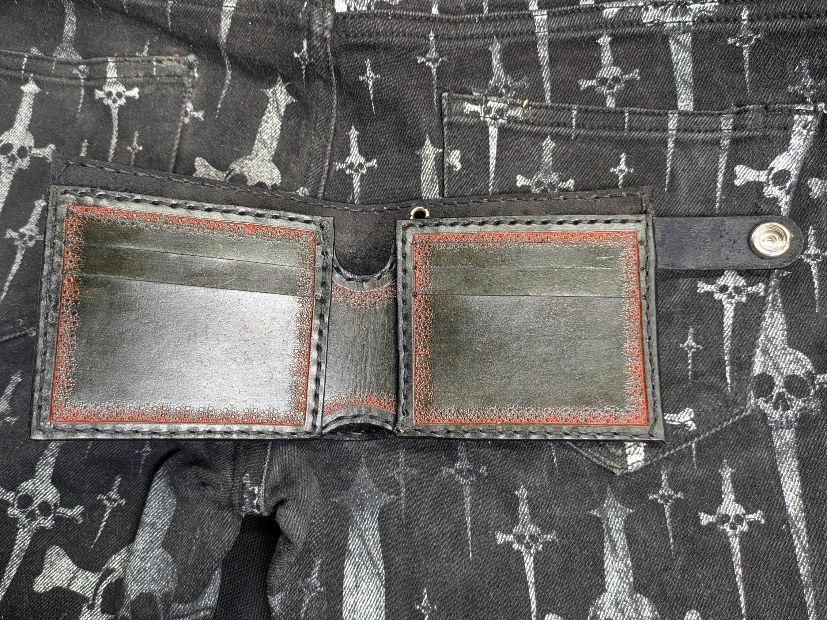 Handcrafted Iron Cross Leather Wallet - Gothic Biker Style - Etsy